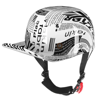 Japan Korea Style Vintage Baseball Cap Motorcycle Helmet Retro Half Hat Open Face Baseball Cap Helmets Scooter Riding Casco